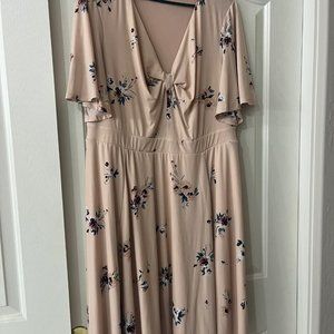 Light Pink Torrid Floral Skater Dress